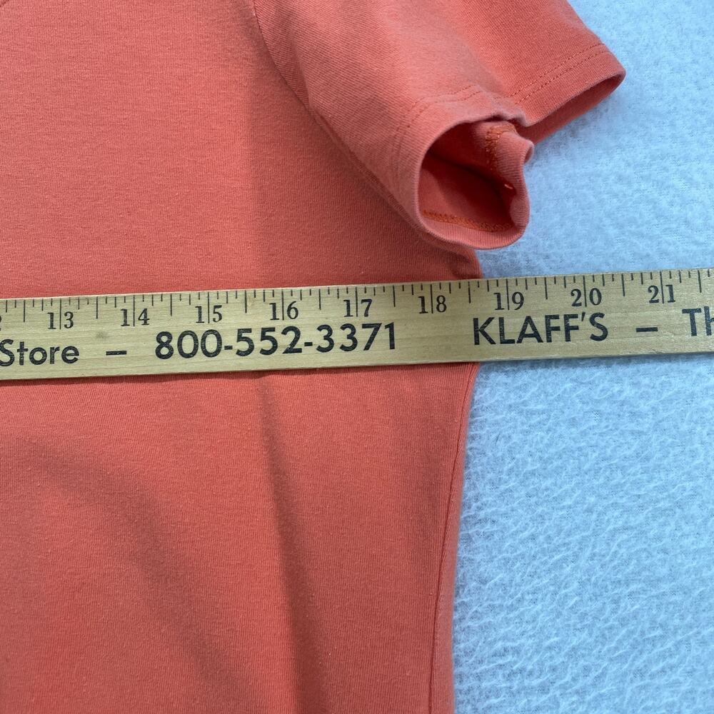 EILEEN FISHER Top M Stretch Organic Cotton Jersey Short Sleeve Basic Orange USA - Picture 8 of 10
